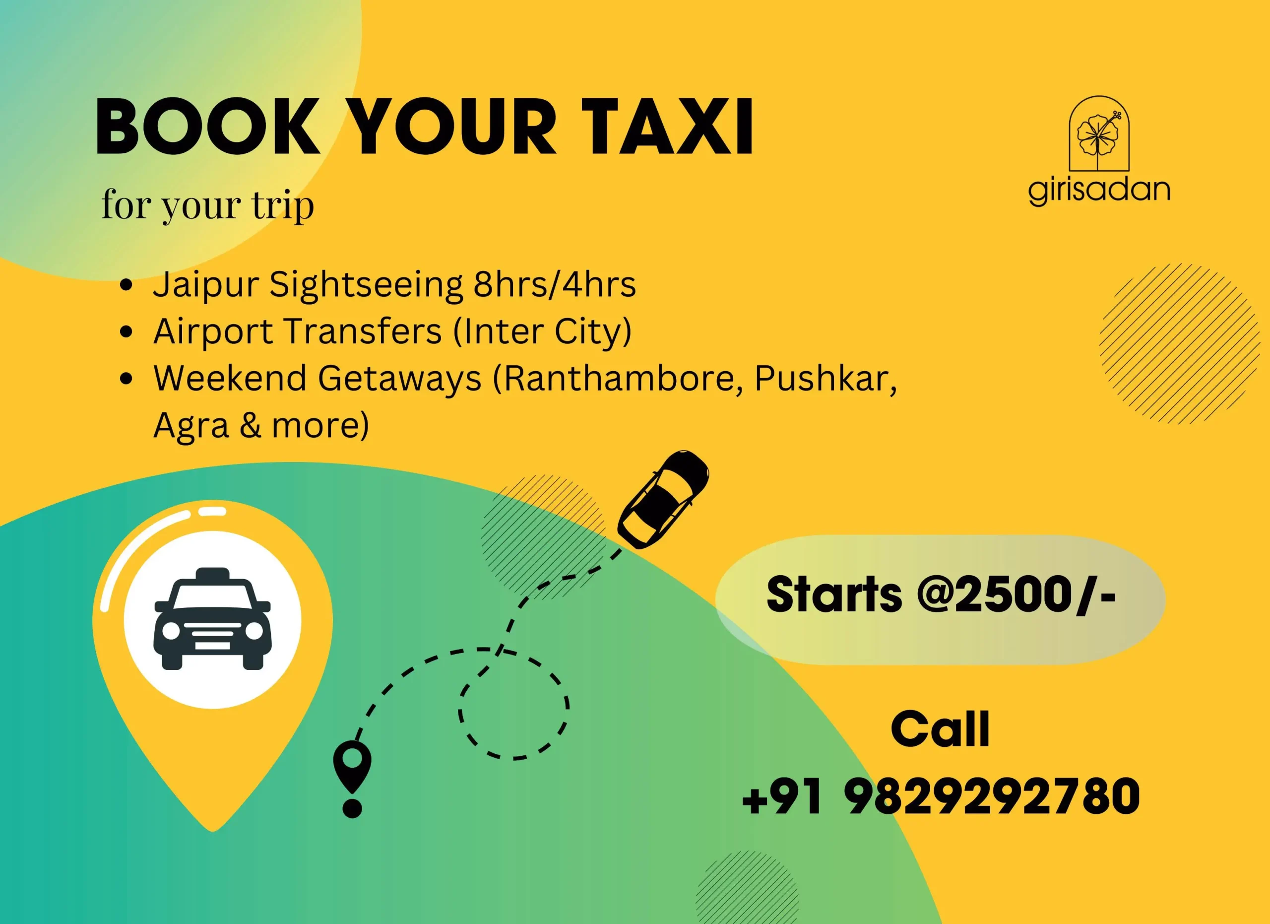Book your taxi with Girisadan