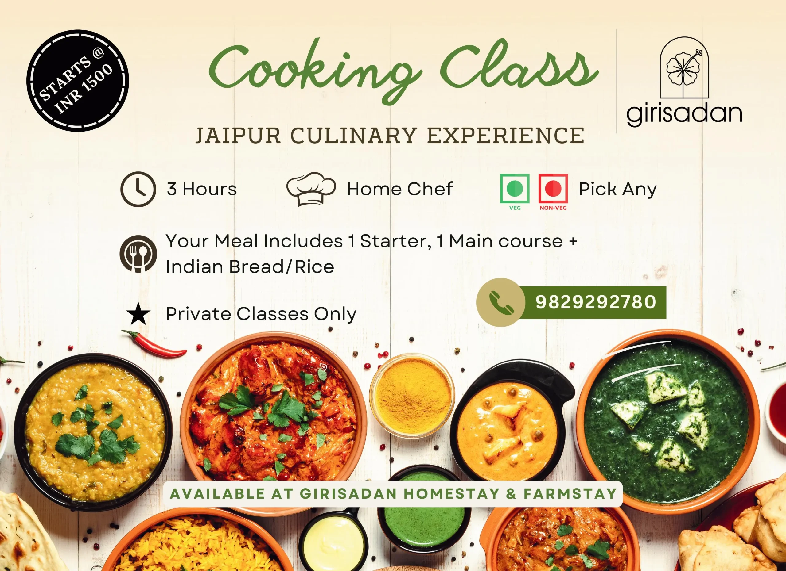 Cooking classes at Girisadan Homestay and Farmstay in Jaipur